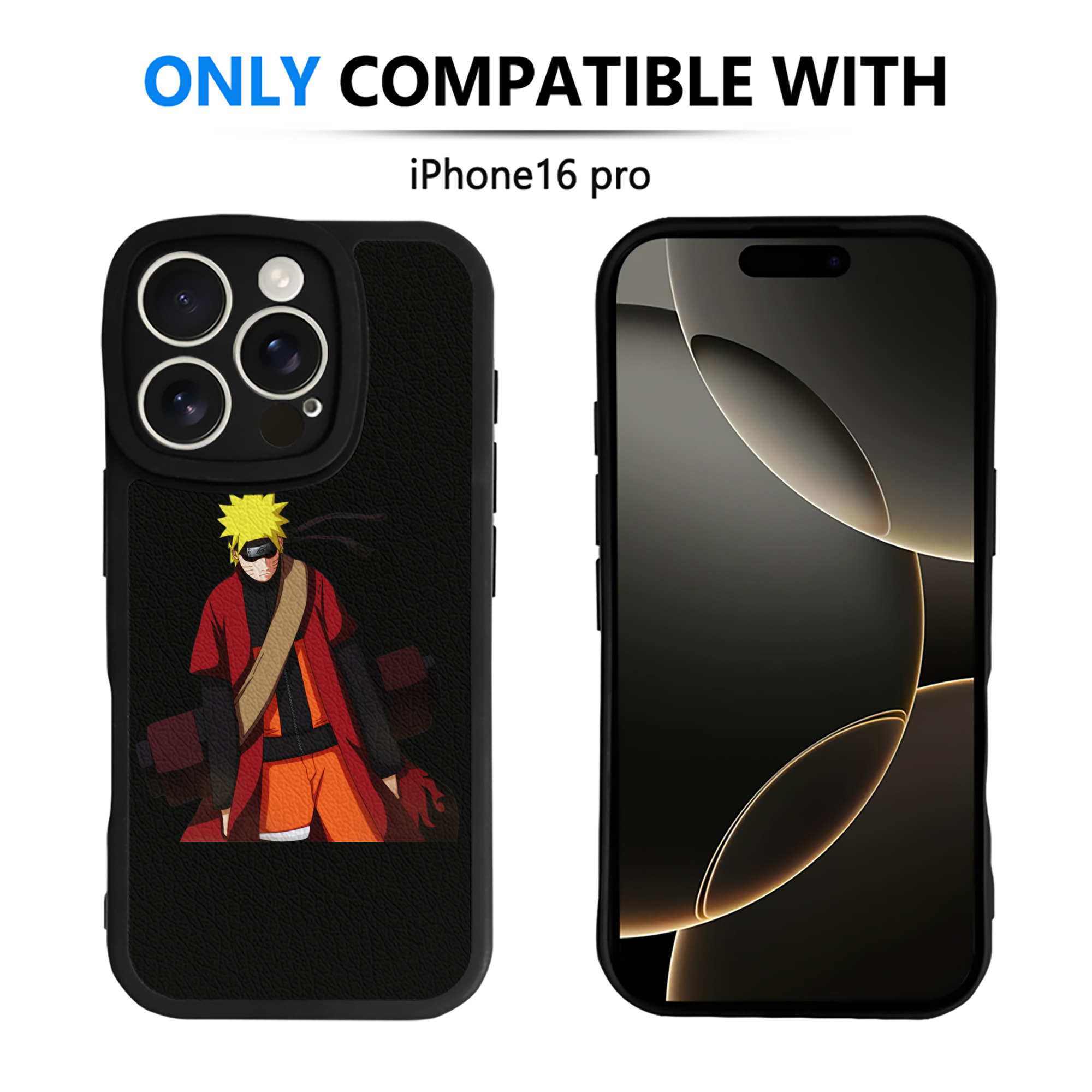 （画像用） NARUTO -ナルト- うずまき ナルト Uzumaki Naruto 【iPhone 16シリーズ対応】シリコンスマホケース（レザー調） 材質：シリコン